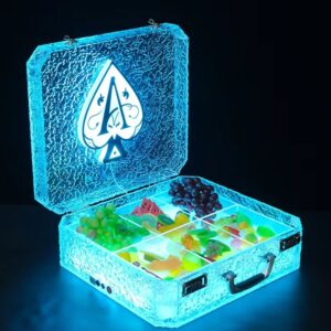 A color-changing LED serving base