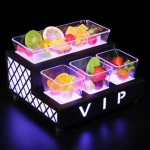 A VIP serving base featuring color-changing LED lights