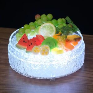 A color-changing LED serving base