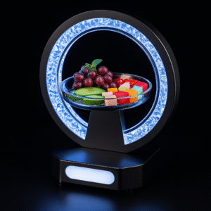 A color-changing LED serving base