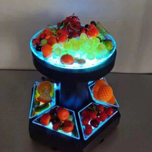 A color-changing LED serving base